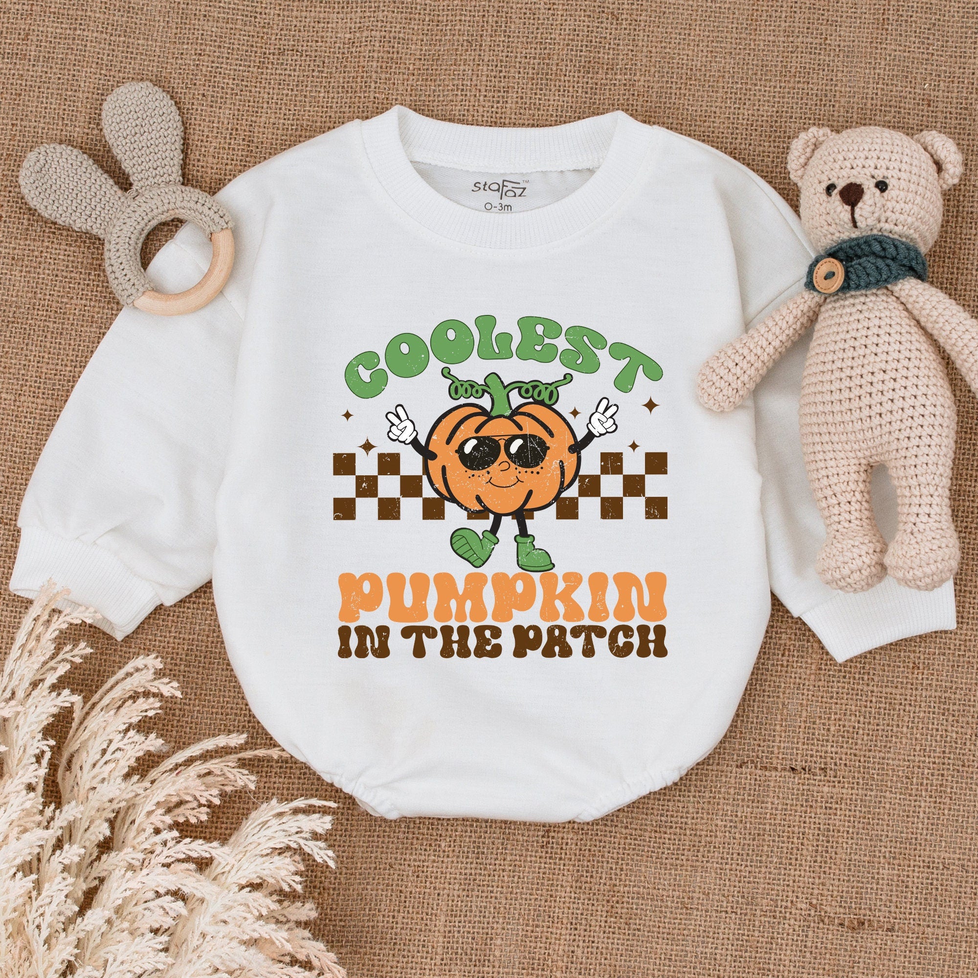 Coolest Pumpkin Baby Romper Fun Sunglasses Design Fall Bodysuit Thanksgiving Outfit Soft Cotton Infant Clothing Baby Shower Gift