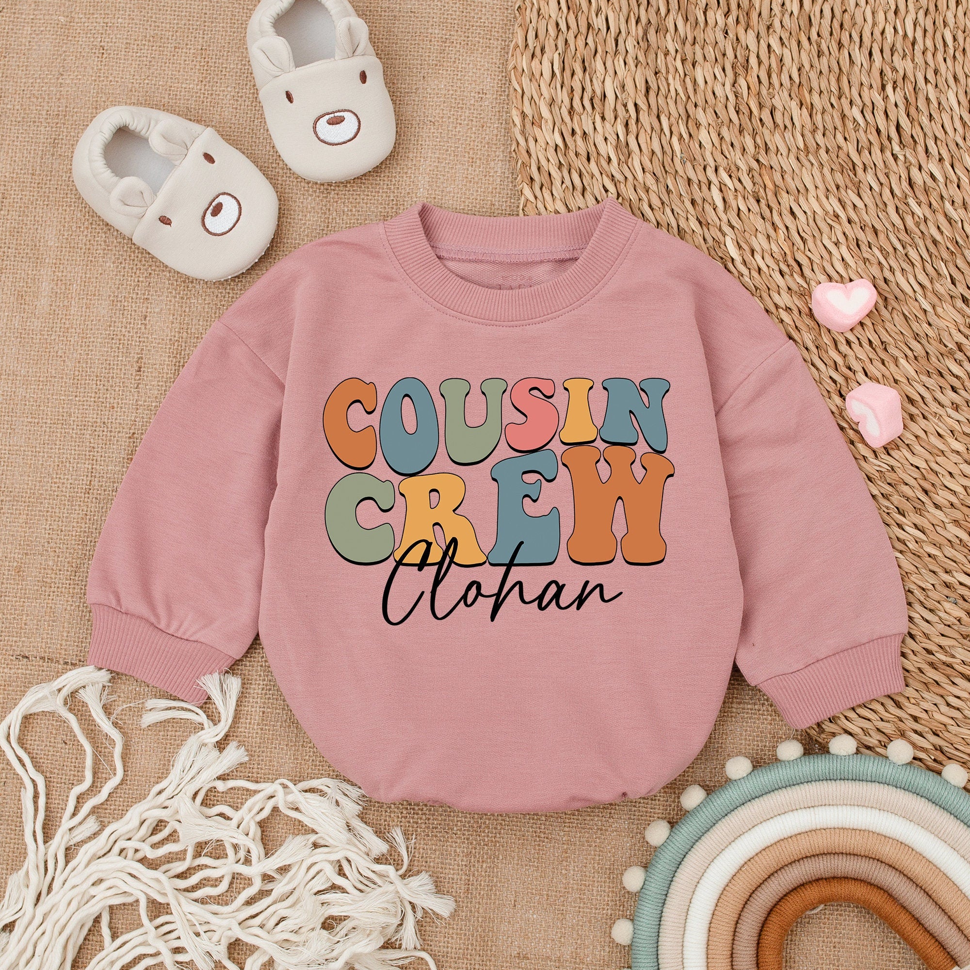 Personalized Cousin Crew Shirts for Kids Fun Colorful Font Matching Outfit Baby Romper Gift Youthful Design Toddler Infant Clothes