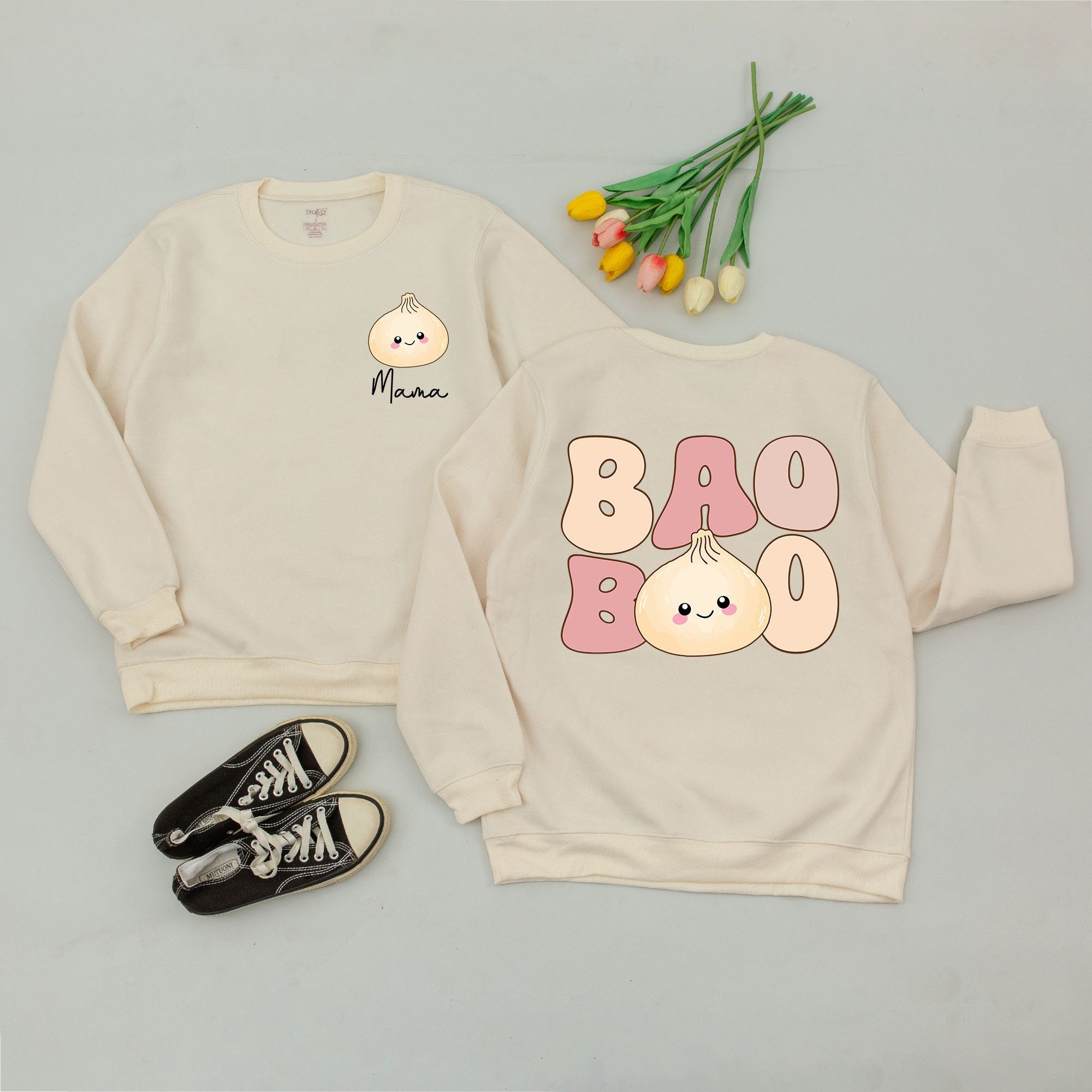 Custom Baby Bao Romper with Name - Family Matching Twinning Outfit