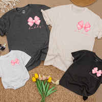 Charming Pink Bow Mama & Mini Matching T-Shirts