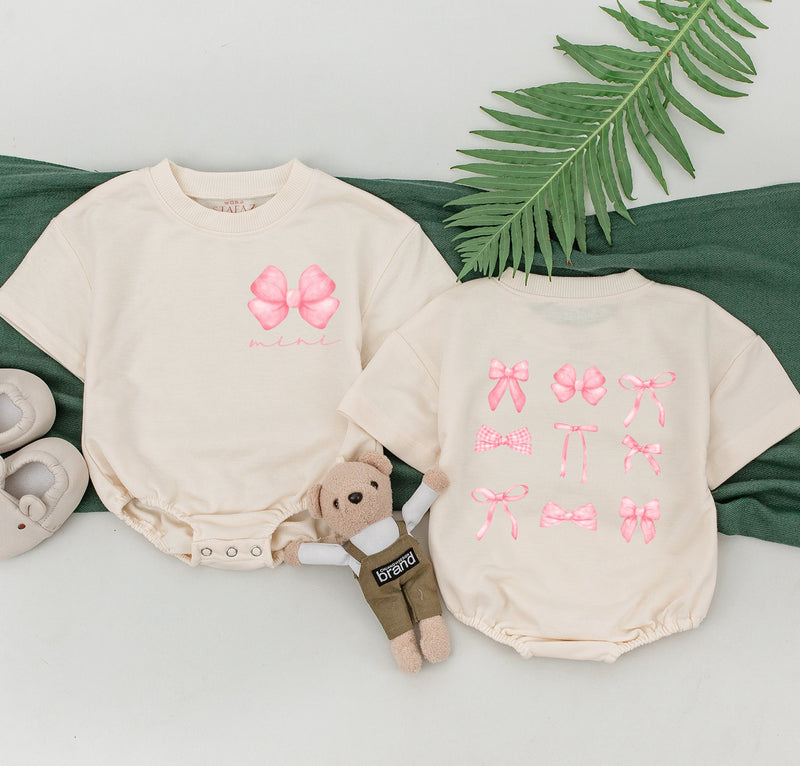 Charming Pink Bow Mama & Mini Matching T-Shirts