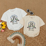 Personalized Mallard Ducks Romper with Name - Custom Baby Bodysuit