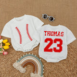 Custom Baseball Baby Romper with Name & Number - Perfect Gift!