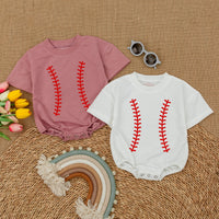 Custom Baseball Baby Romper with Name & Number - Perfect Gift!