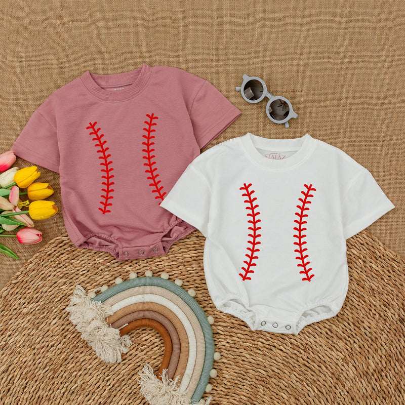 Custom Baseball Baby Romper with Name & Number - Perfect Gift!