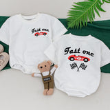 Fast One Family Birthday Shirt Personalized Race Car Theme Outfit for 1st Birthday Boy with Mommy and Me Matching Tee Set