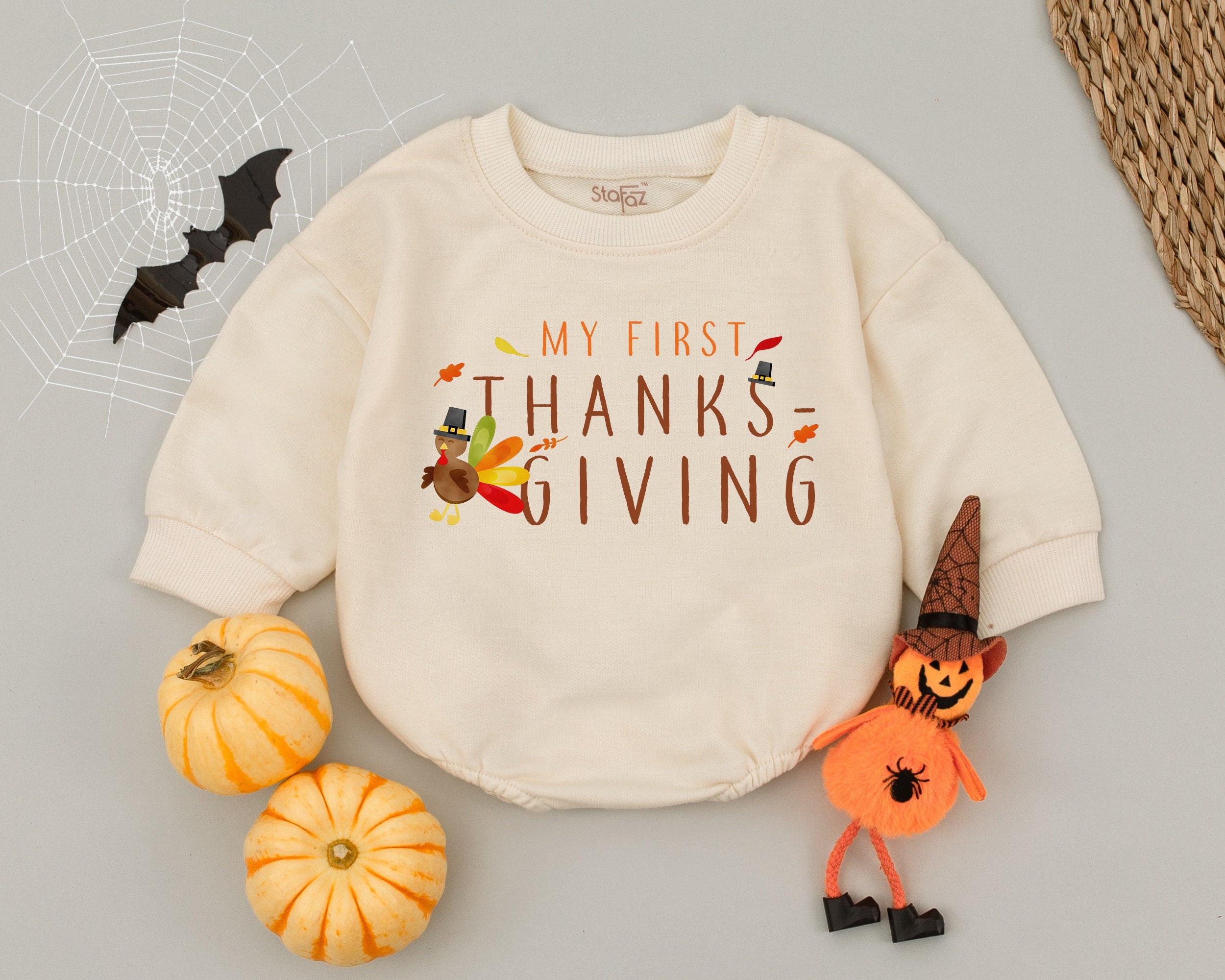 My First Thanksgiving Baby Romper with Turkey Design