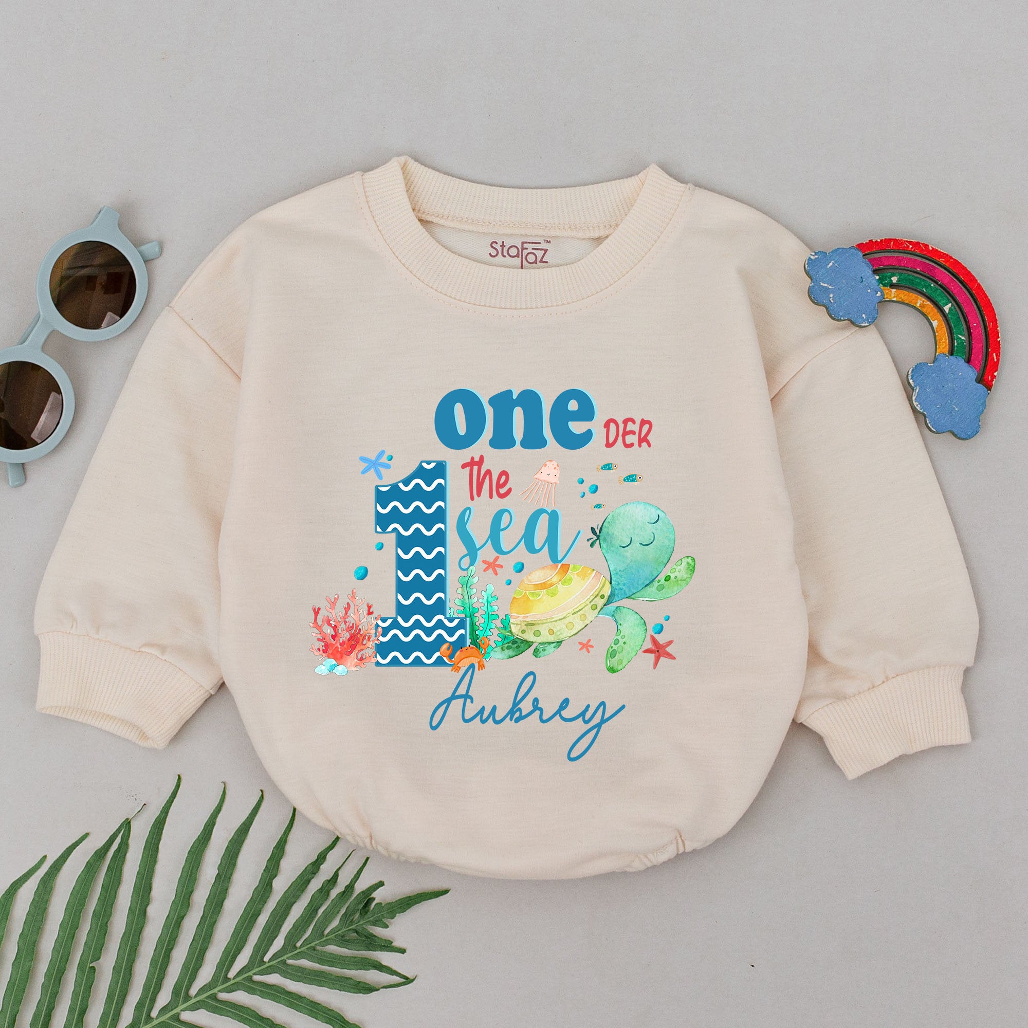 Custom Sea Birthday Romper with Name - Perfect First Birthday Gift