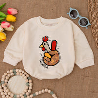 Playful Turkey Hand Baby Romper Thankful Bodysuit Thanksgiving Outfit Soft Cotton Festive Fall Infant Clothing Autumn Colors