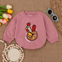 Playful Turkey Hand Baby Romper Thankful Bodysuit Thanksgiving Outfit Soft Cotton Festive Fall Infant Clothing Autumn Colors