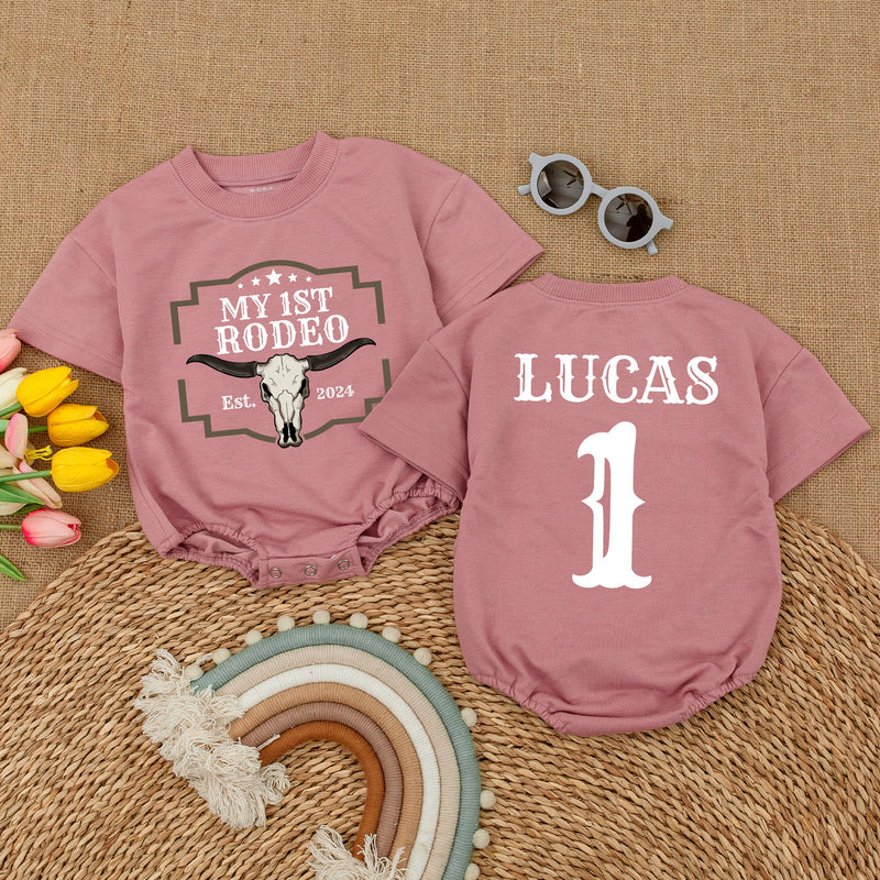 Custom My First Rodeo Romper with Name & Year - Personalized Gift