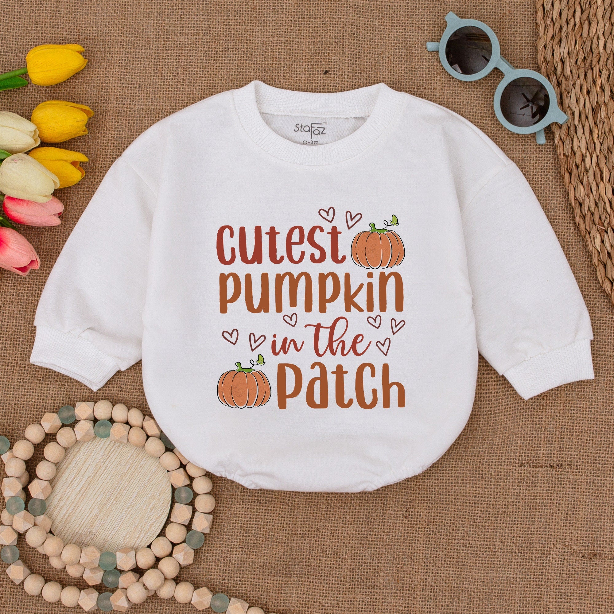 Cutest Pumpkin in the Patch Baby Romper Thanksgiving Outfit Adorable Fall Infant Clothes Soft Cotton Bodysuit Holiday Gift