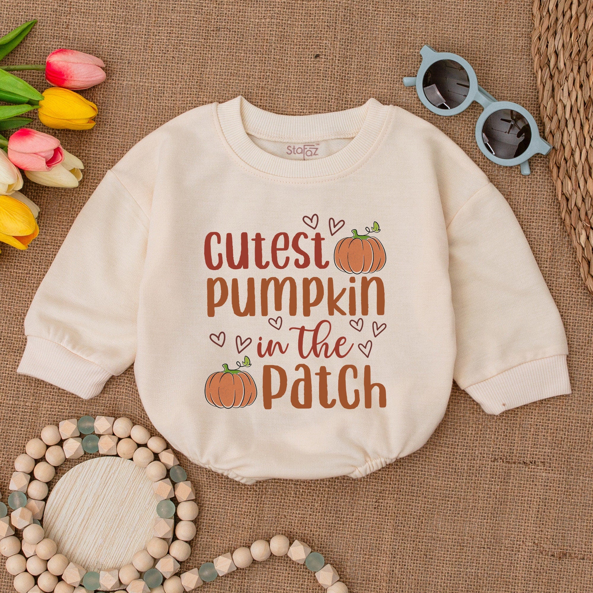 Cutest Pumpkin in the Patch Baby Romper Thanksgiving Outfit Adorable Fall Infant Clothes Soft Cotton Bodysuit Holiday Gift