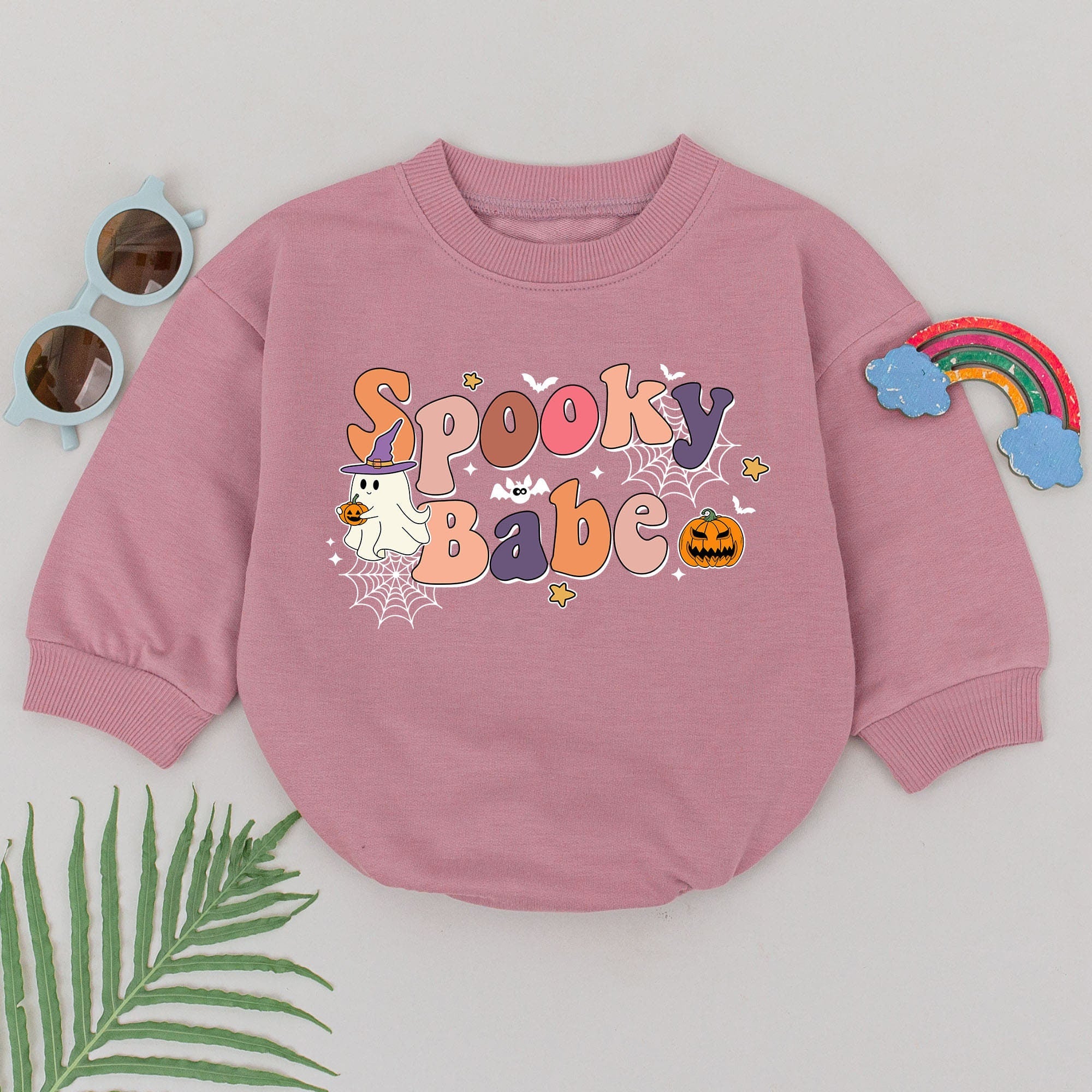 Spooky Babe Halloween Romper Baby Girl First Costume Outfit Cute Ghost Pumpkin Design Newborn Baby Shower Gift Festive Playful Apparel