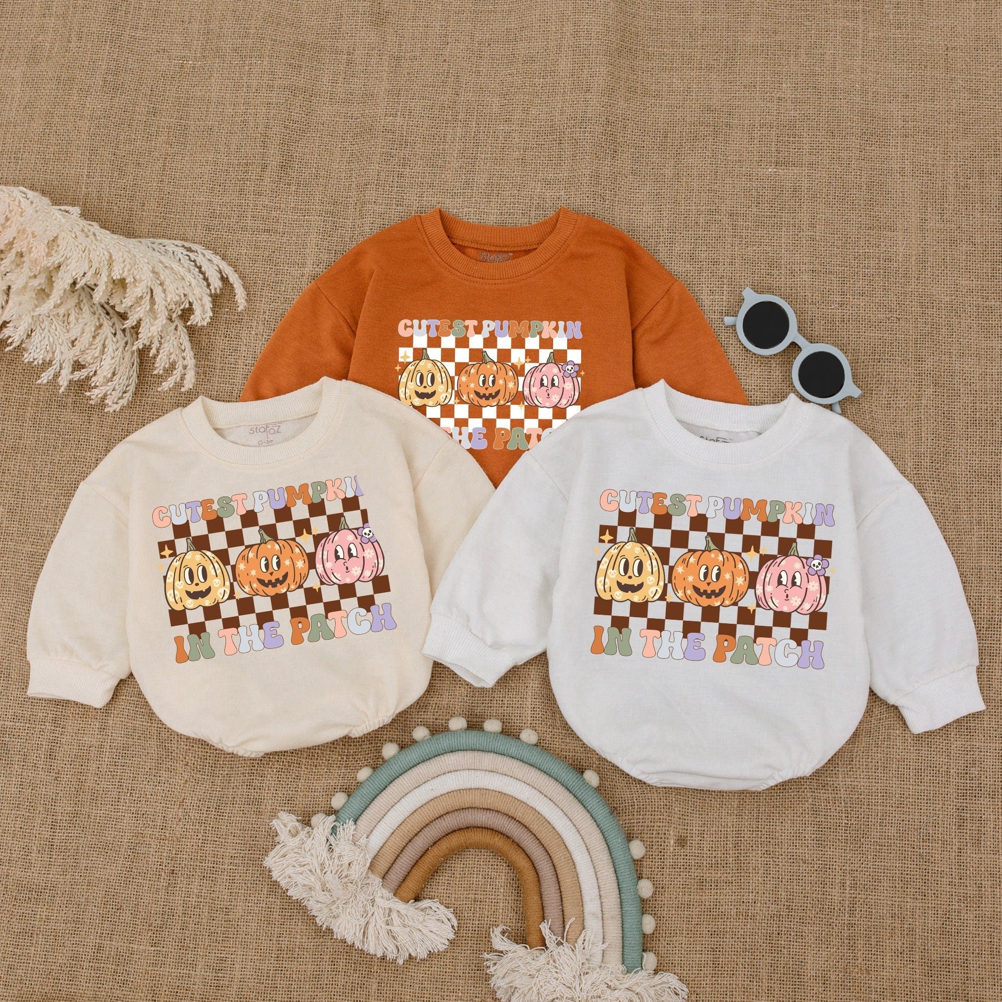 Cutest Pumpkin Baby Romper with Cheerful Cartoon Design Fall Outfit Thanksgiving Gift for Infant Soft Comfortable Cotton Bodysuit
