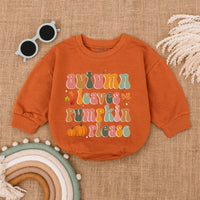 Autumn Leaves Pumpkin Please Baby Romper Festive Thanksgiving Outfit Whimsical Fall Bodysuit Soft Cotton Infant Holiday Clothes