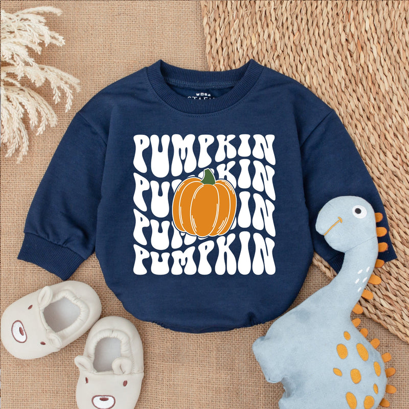 Pumpkin Bubble Romper My First Thanksgiving Baby Outfit Fall Clothes with Festive Orange Pumpkin Design Infant Holiday Wear