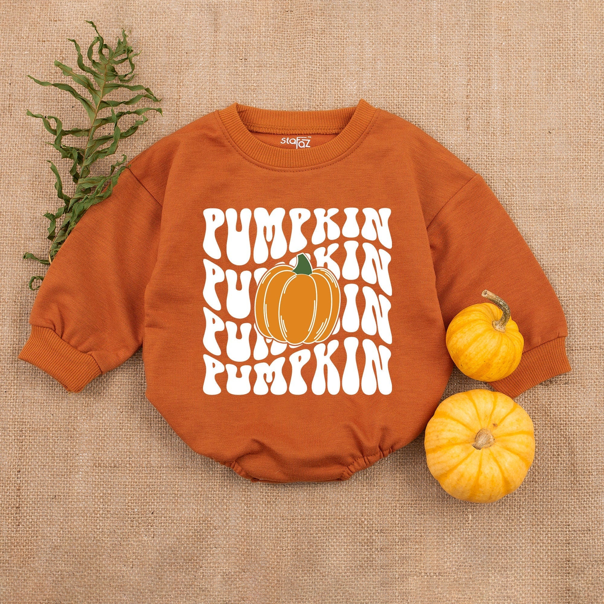 Pumpkin Bubble Romper My First Thanksgiving Baby Outfit Fall Clothes with Festive Orange Pumpkin Design Infant Holiday Wear