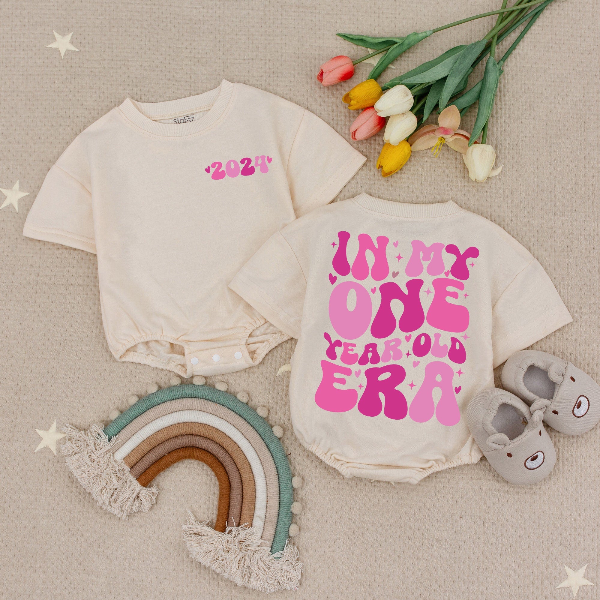 One Year Old Era Romper for Girls, 1st Birthday Outfit