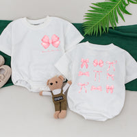 Charming Pink Bow Mama & Mini Matching T-Shirts