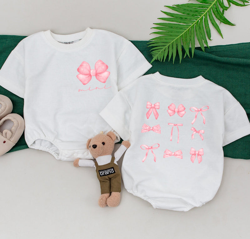 Charming Pink Bow Mama & Mini Matching T-Shirts