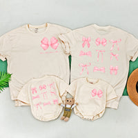 Charming Pink Bow Mama & Mini Matching T-Shirts