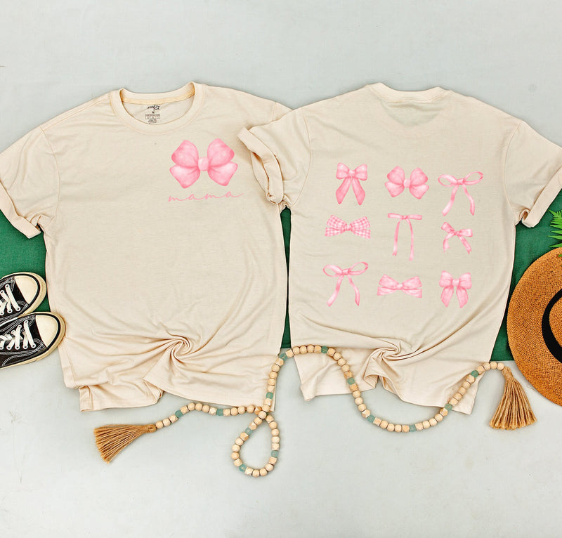 Charming Pink Bow Mama & Mini Matching T-Shirts