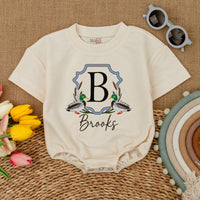 Personalized Mallard Ducks Romper with Name - Custom Baby Bodysuit