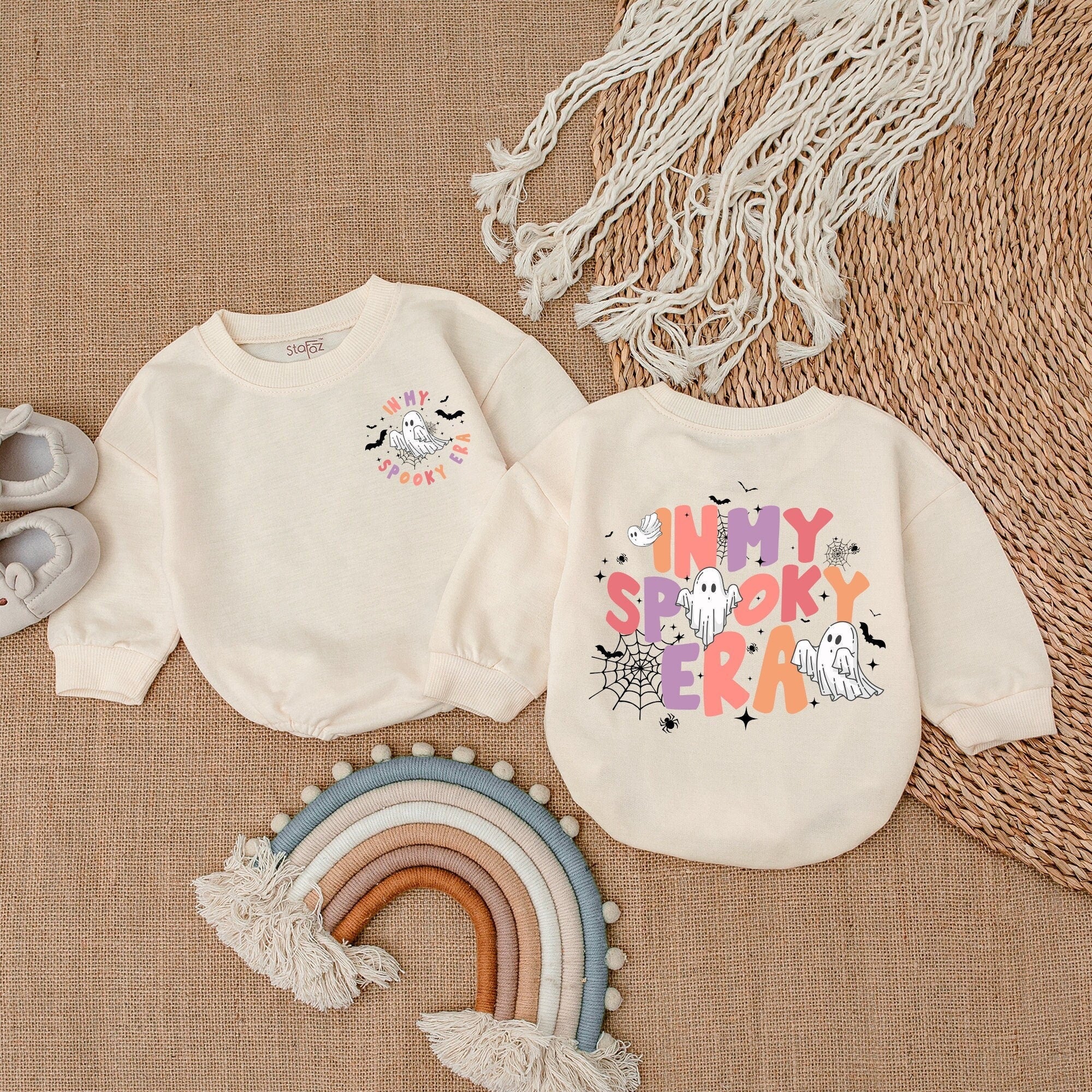 In My Spooky Era Baby Romper Soft Cotton Halloween Outfit for Infant Fun Ghosts and Spider Webs First Holiday Celebration