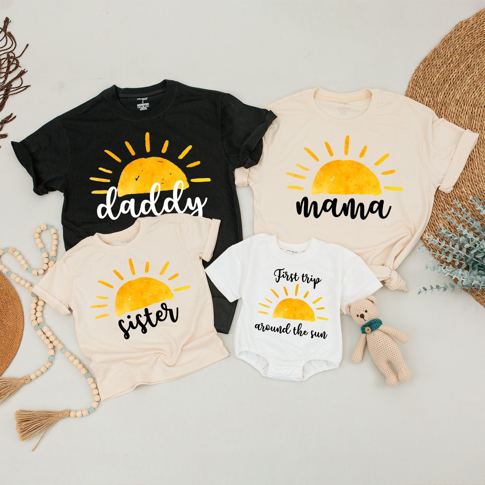 Family Sunshine Birthday Shirts with Personalized Names