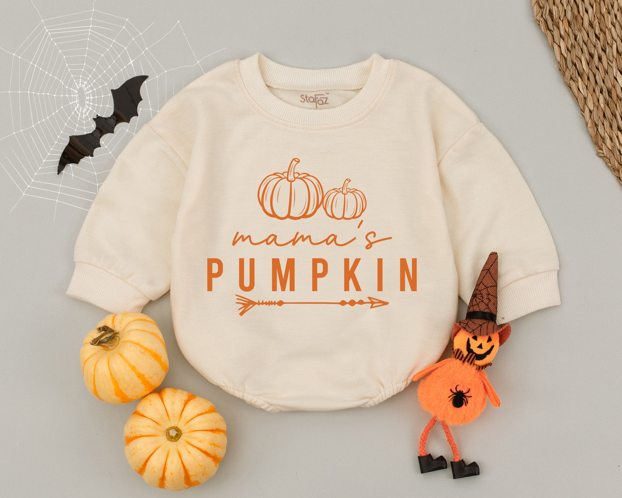 Mama's Pumpkin Baby Romper Hand-Drawn Pumpkins First Halloween Outfit Boys Girls Soft Cotton Festive Costume Cute Clothes
