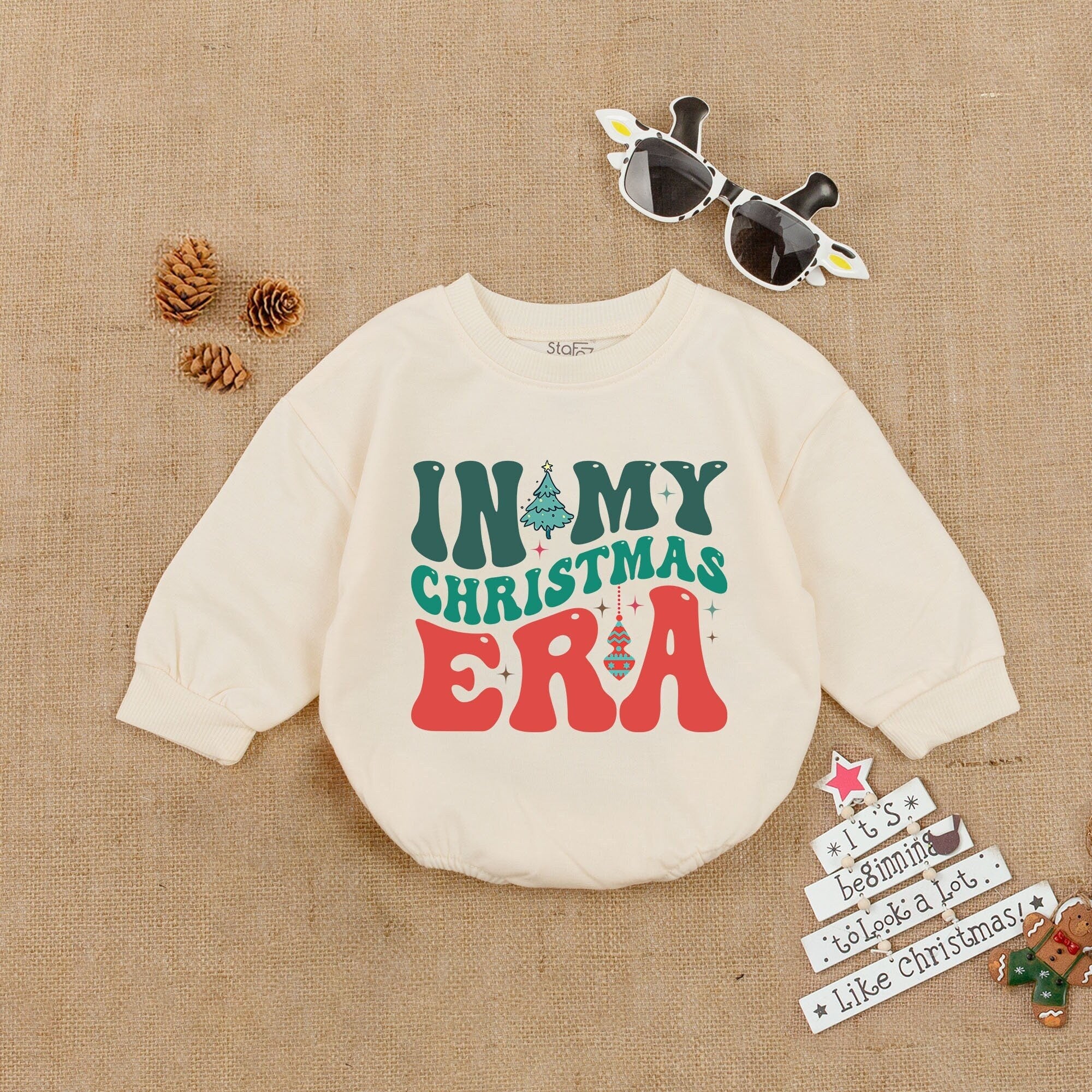 In My Christmas Era Baby Romper Festive Holiday Announcement Outfit Cozy Cotton Newborn Girl Coming Home Clothing Gift