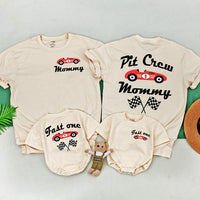 Fast One Family Birthday Shirt Personalized Race Car Theme Outfit for 1st Birthday Boy with Mommy and Me Matching Tee Set