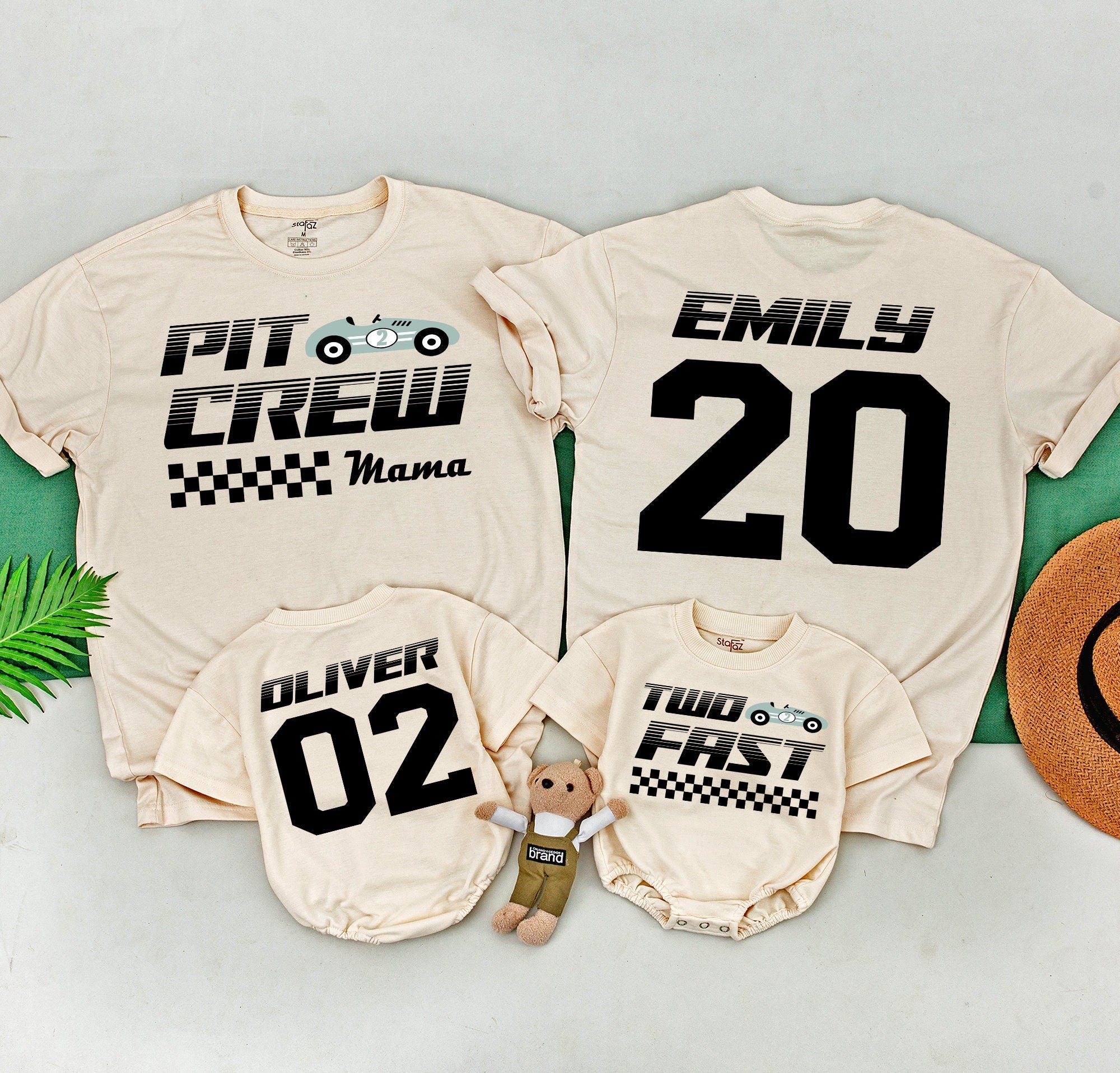 Two Fast Family Racing Shirts with Custom Names & Numbers