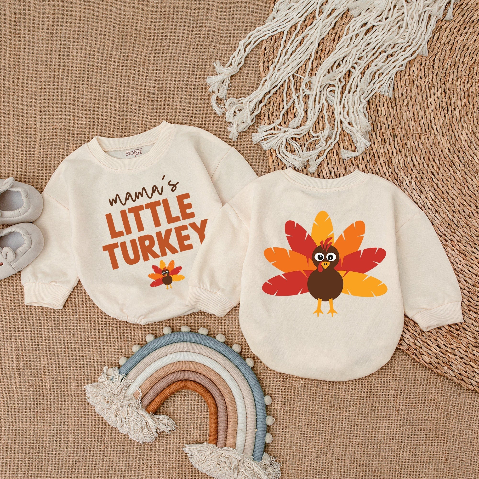 Mama's Little Turkey Romper: First Thanksgiving Baby Outfit