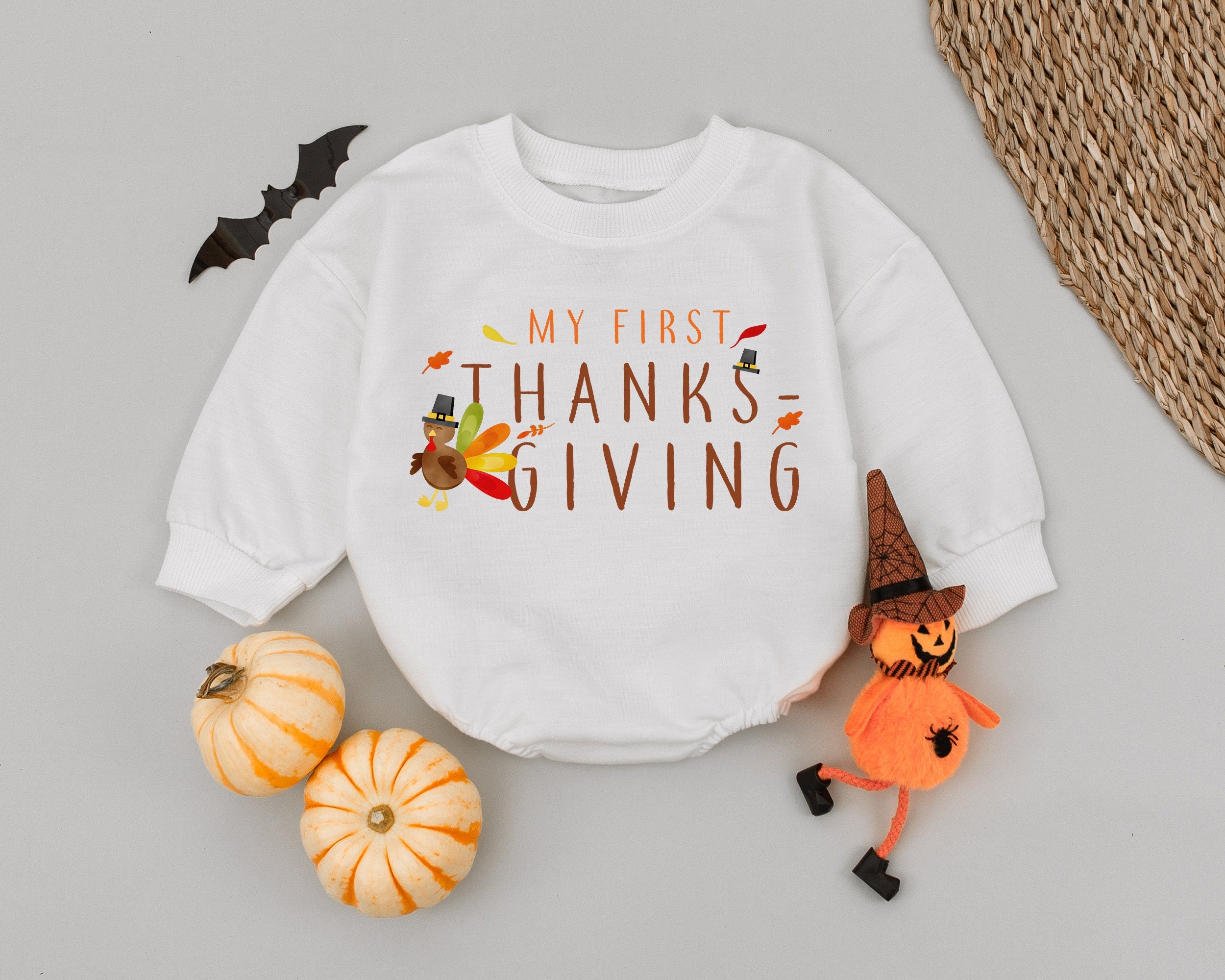 My First Thanksgiving Baby Romper with Turkey Design