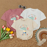 Personalized Party Animal Birthday Romper for Baby Boy or Girl Fun Celebration Dinosaur Design Cake Smash Outfit Cotton Comfort