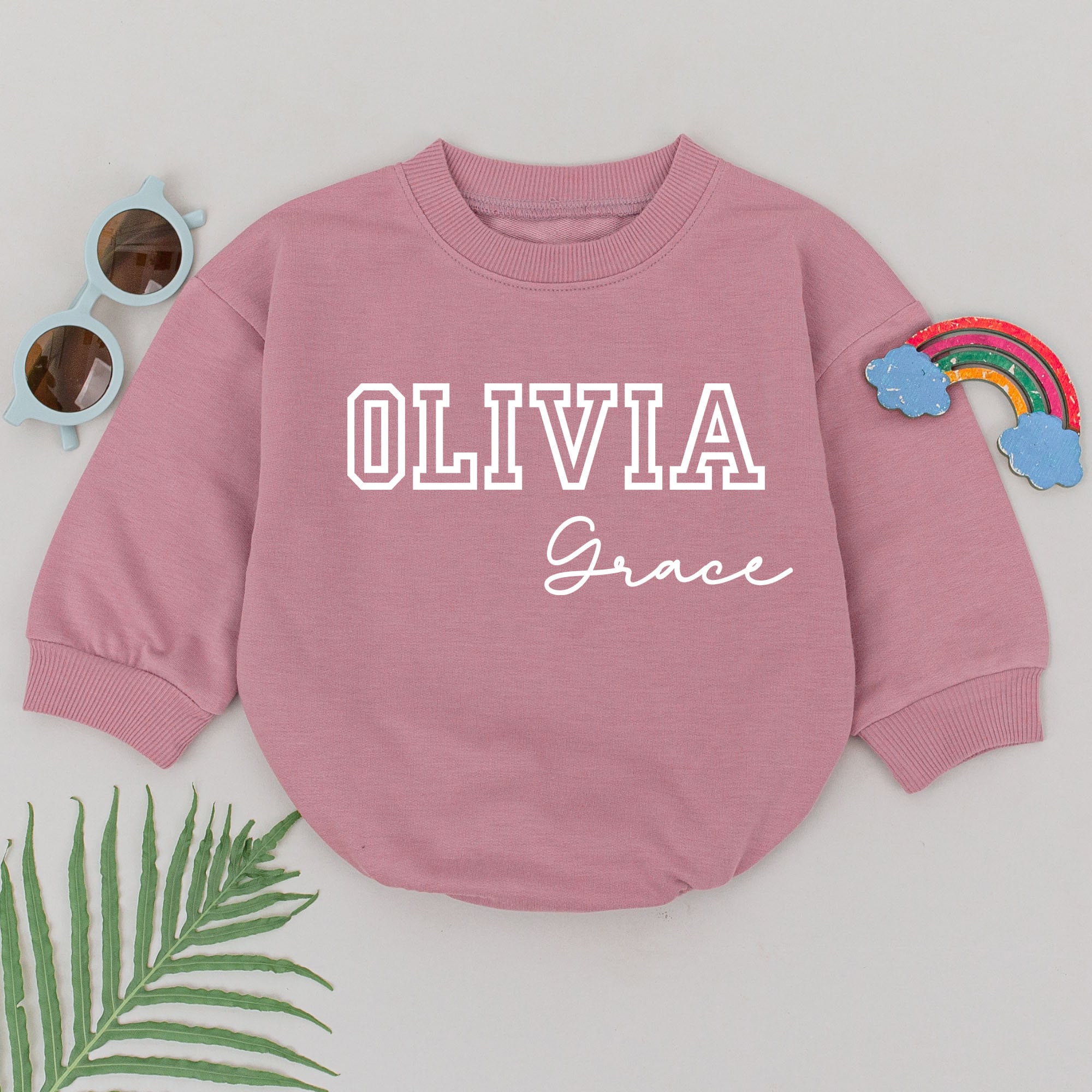 Custom Name Romper with Elegant Design, Perfect Baby Shower Gift