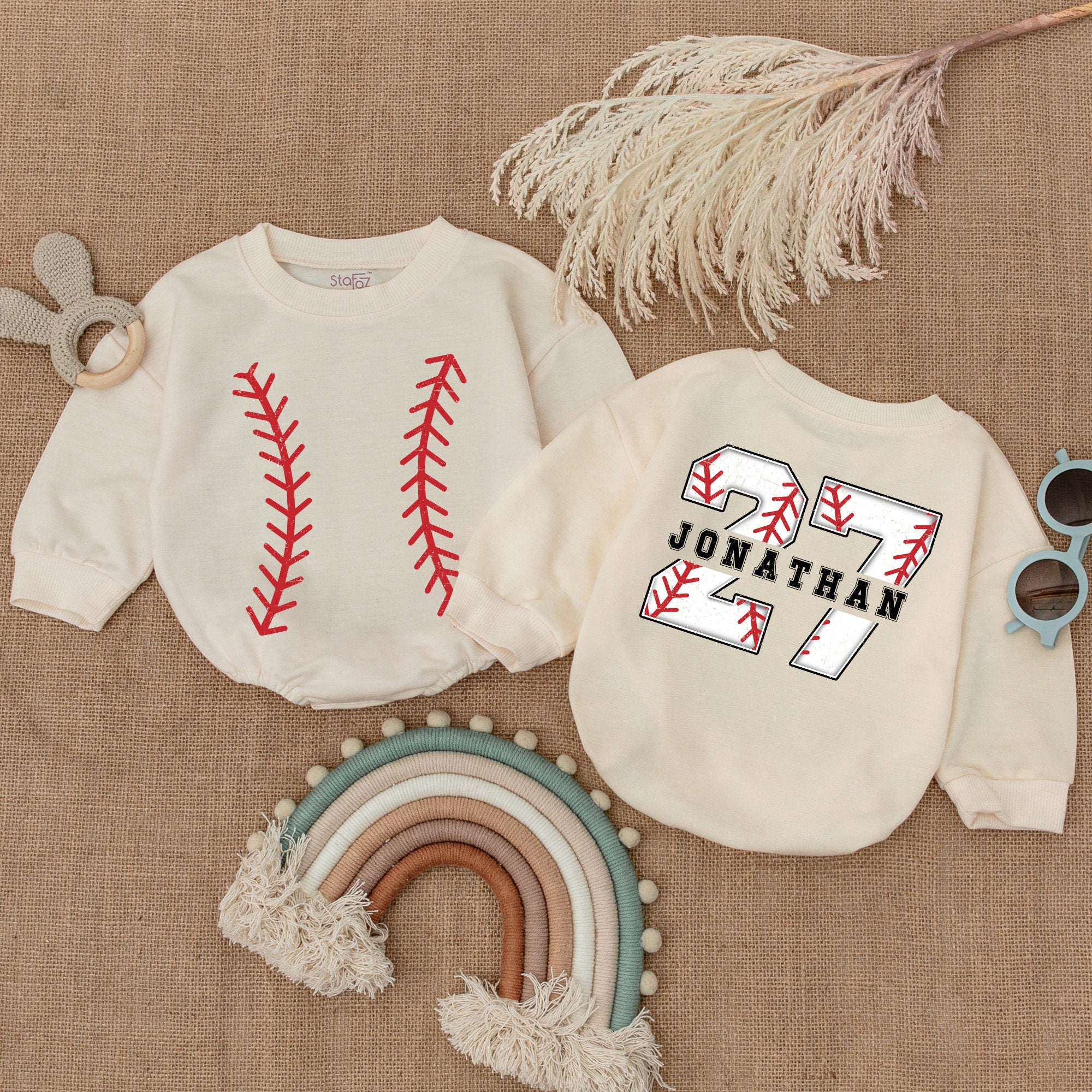Personalized Baseball Romper for Baby's First Birthday
