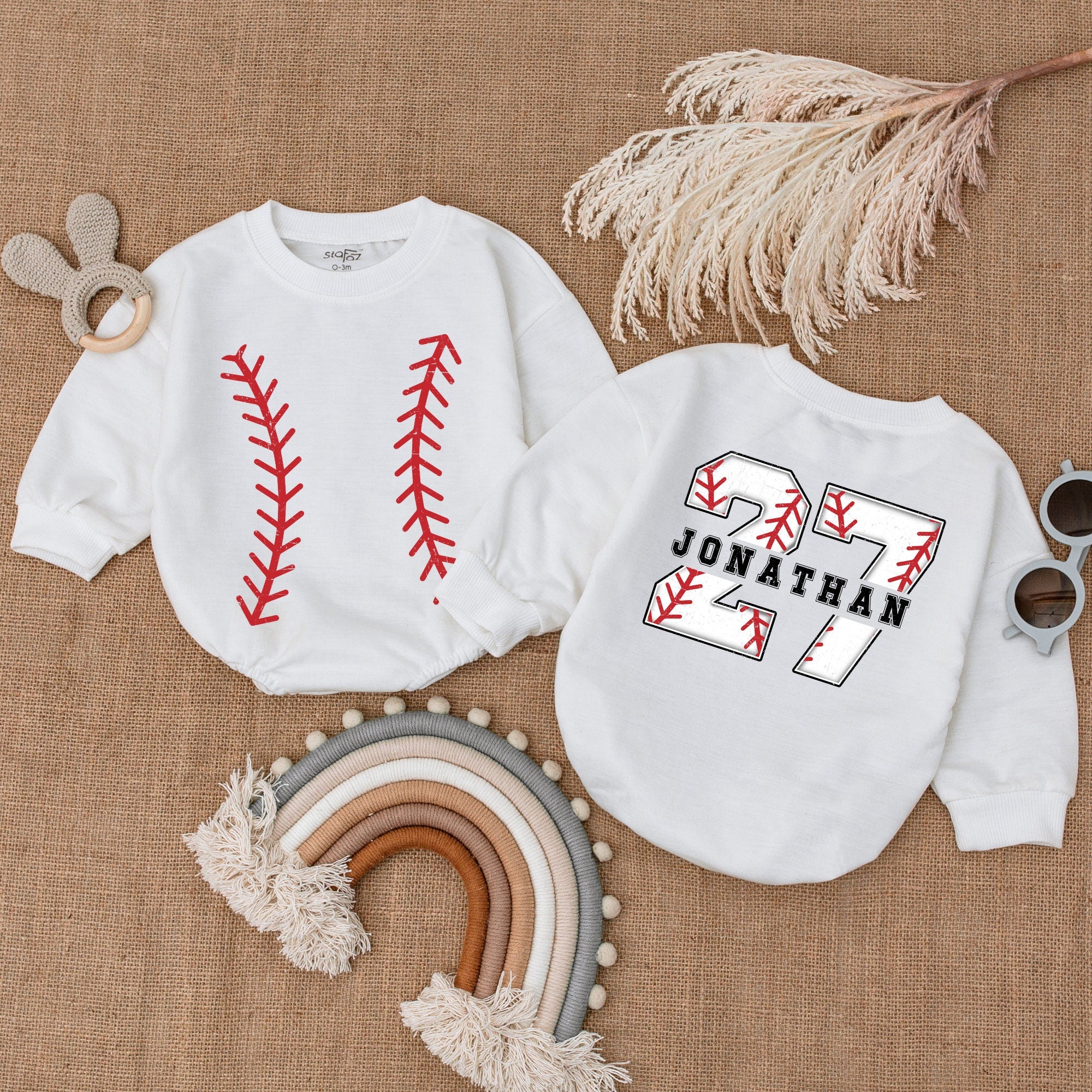 Personalized Baseball Romper for Baby's First Birthday