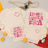 In My Auntie Era Matching Outfit Cheerful Pink Cotton Baby Romper Auntie's Bestie Gift Newborn Girl Birthday Celebration