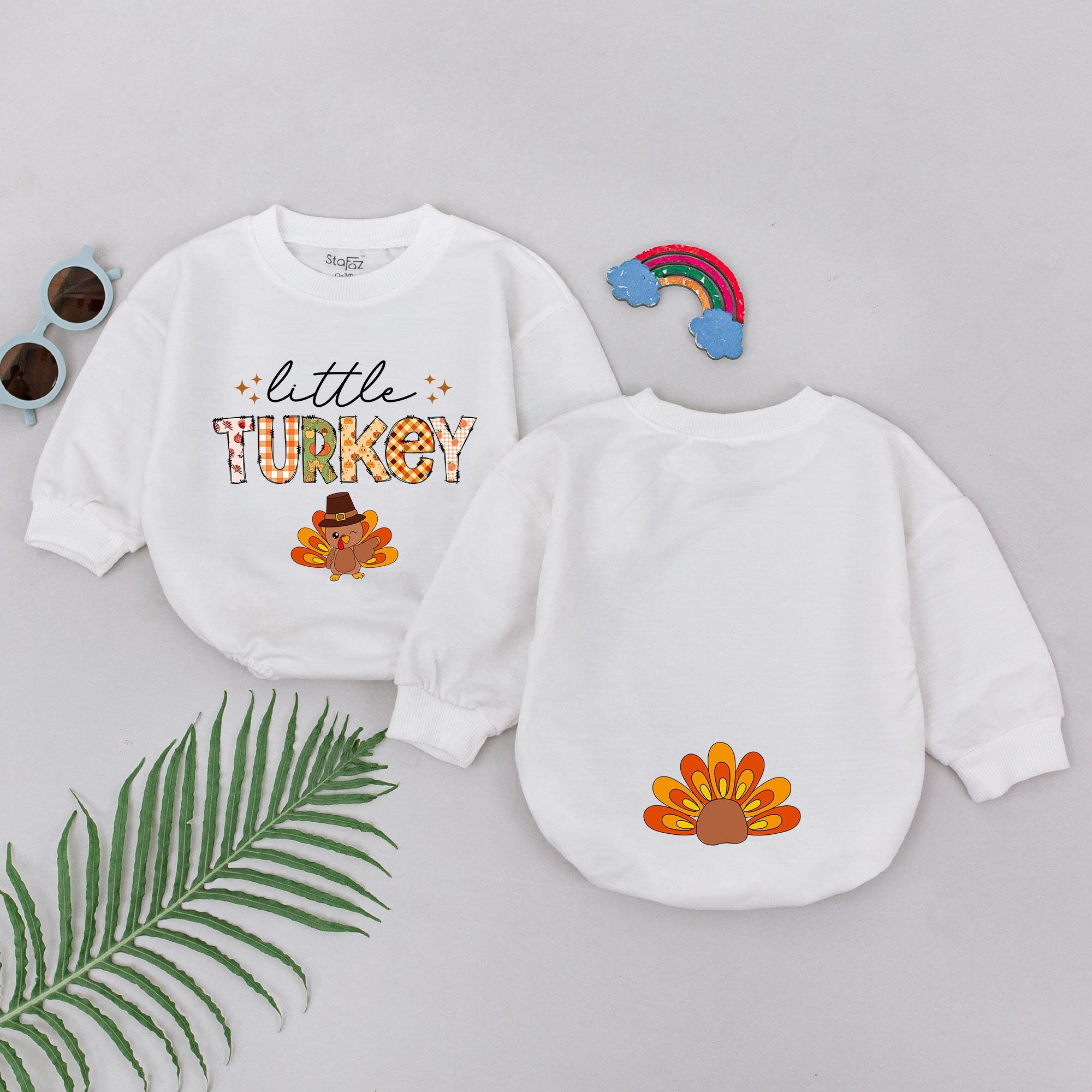 Little Turkey Baby Romper for First Thanksgiving Cozy Autumn Outfit with Cute Turkey Hat Perfect Fall Gift for Infant or Toddler