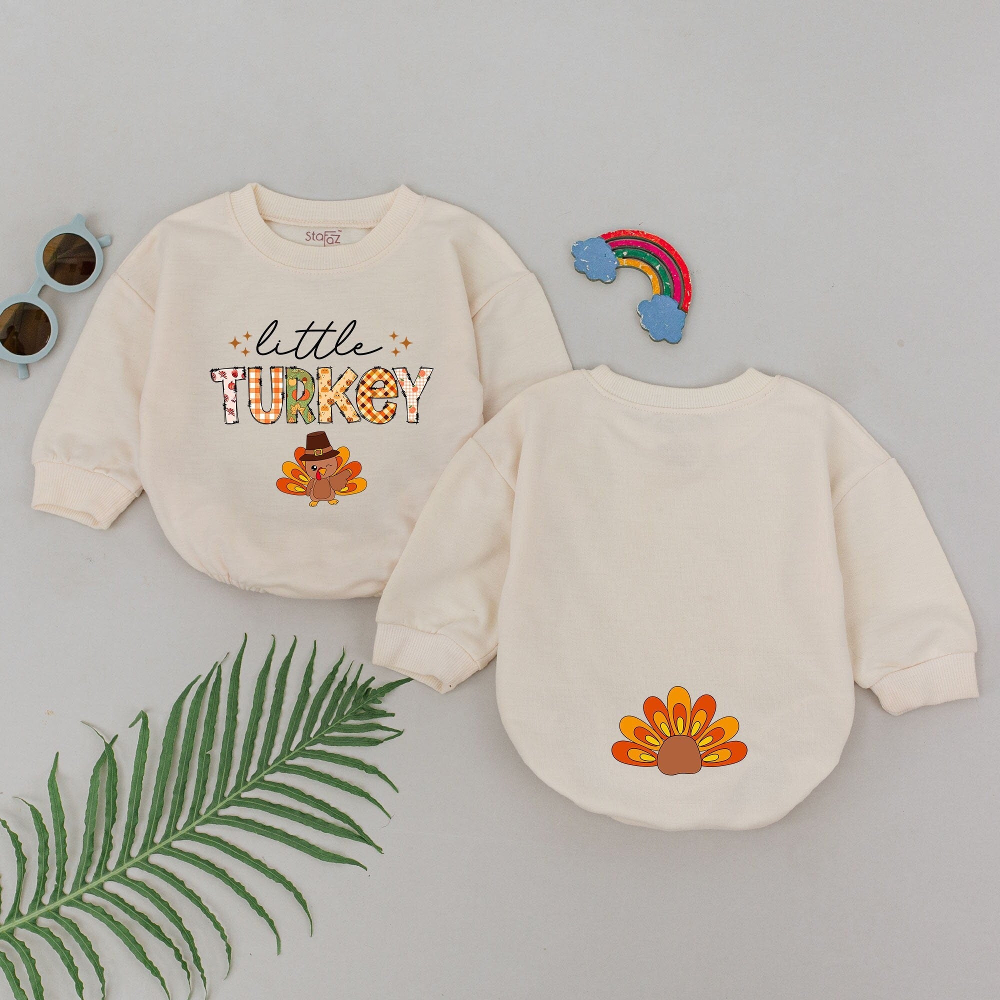 Little Turkey Baby Romper for First Thanksgiving Cozy Autumn Outfit with Cute Turkey Hat Perfect Fall Gift for Infant or Toddler