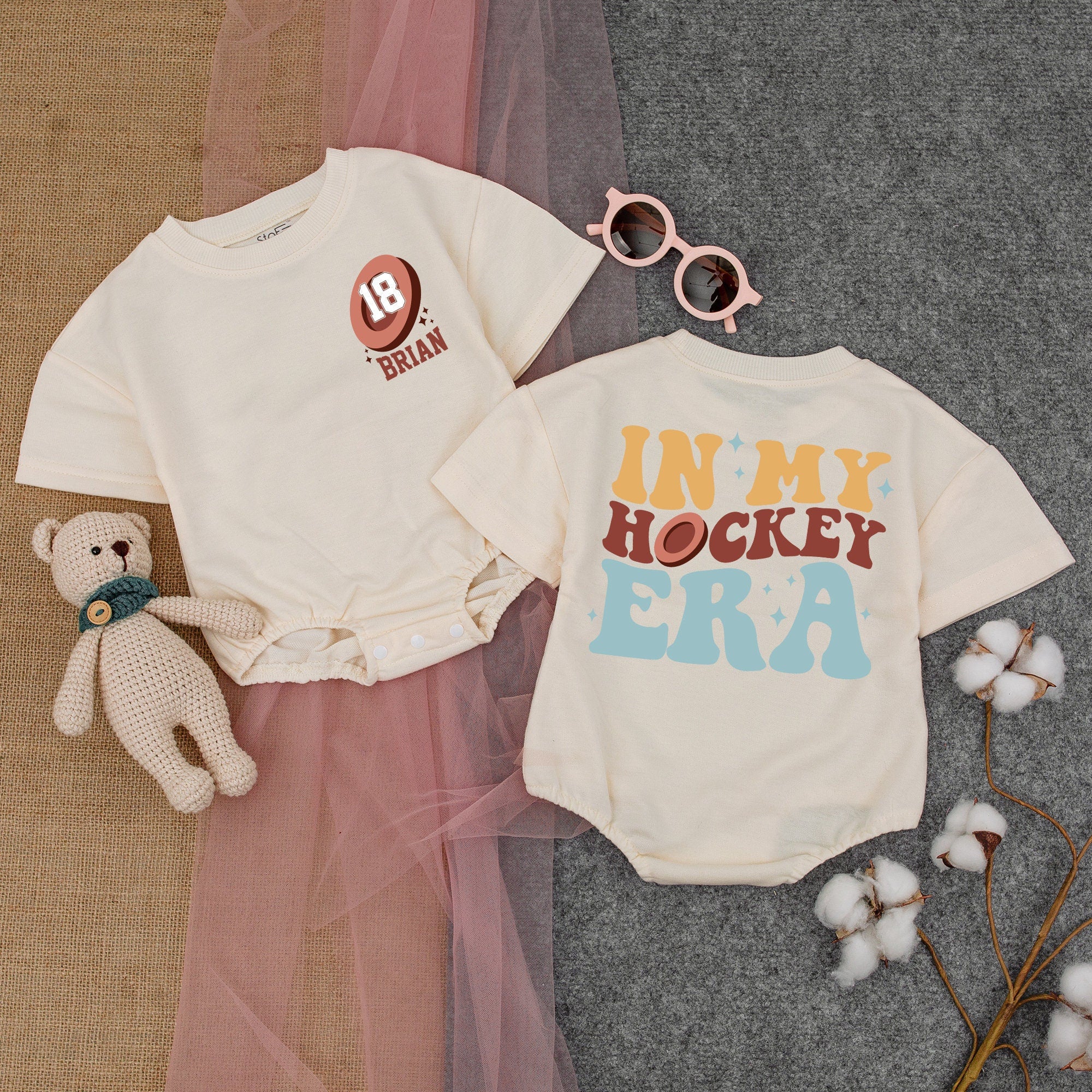 In My Hockey Era Romper for Baby Future Player Vibrant Design Soft Cotton Outfit Newborn Sporty Birthday Gift Fun Toddler Clothing