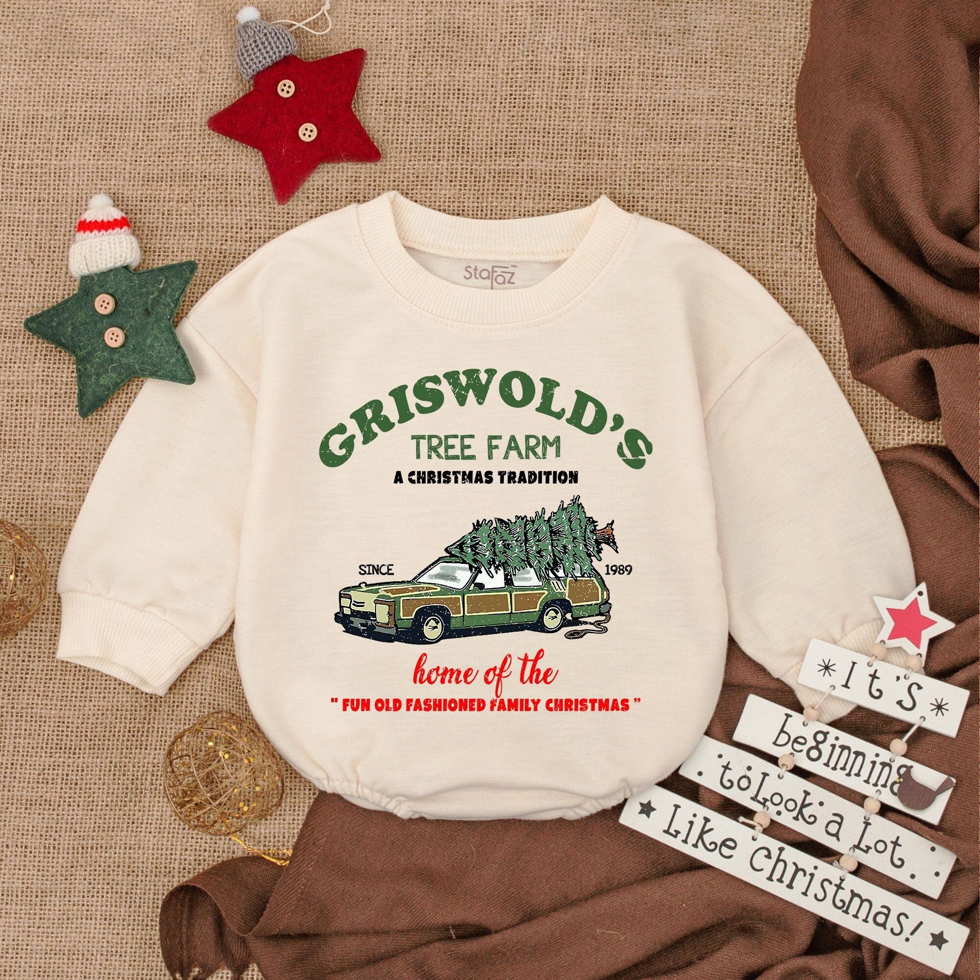 Griswold's Vintage Christmas Romper for Newborns