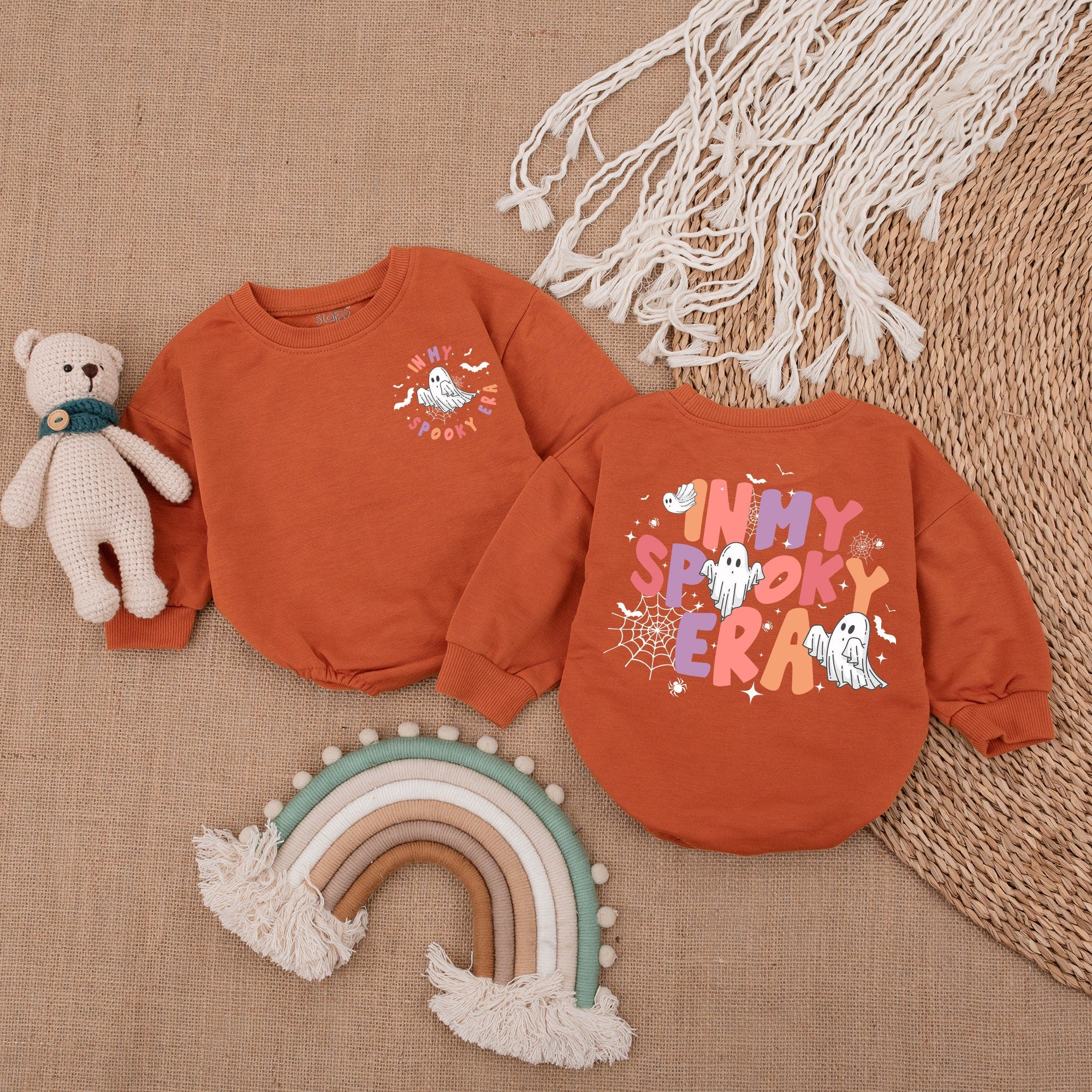 In My Spooky Era Baby Romper Soft Cotton Halloween Outfit for Infant Fun Ghosts and Spider Webs First Holiday Celebration