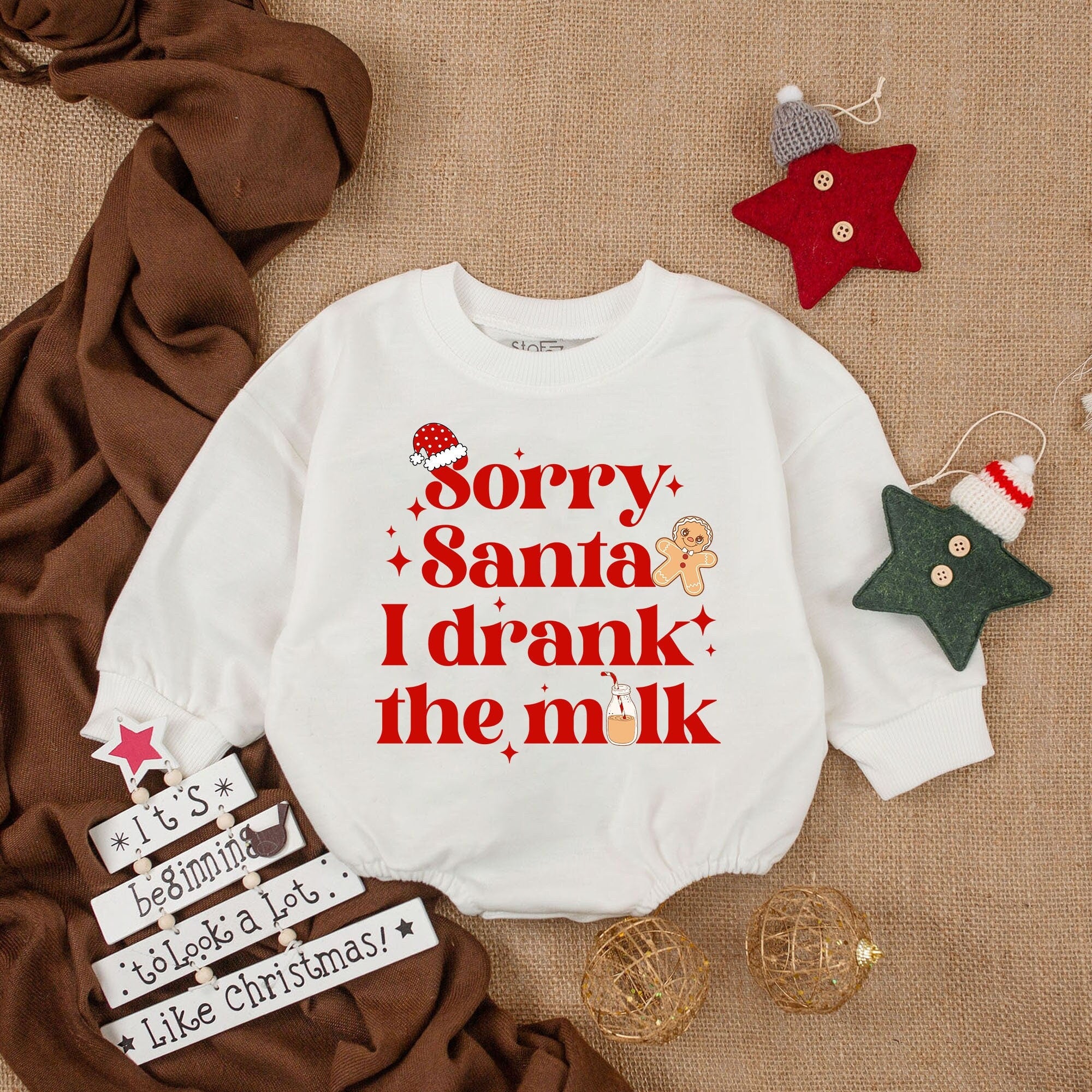 Sorry Santa Milk Baby Romper - Cozy Christmas Bodysuit