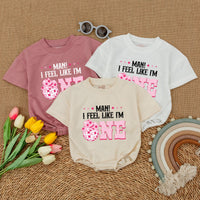 Groovy Cowgirl First Birthday Romper with Pink Cowboy Hat