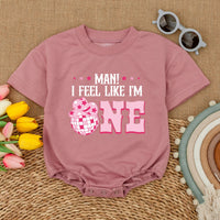 Groovy Cowgirl First Birthday Romper with Pink Cowboy Hat