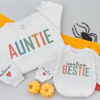 Personalized Auntie & Bestie Matching Shirts with Colorful Design